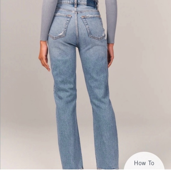 Abercrombie & Fitch High Rise Dad Jeans Size 28 - Picture 3 of 6